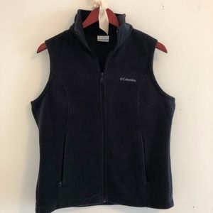 NWOT Columbia Fleece Black Zipper Vest Medium